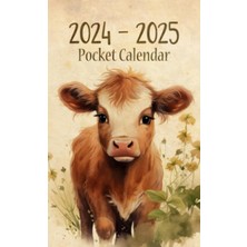 Hsc Bilişim Pocket Calendar 2024-2025 For Purse: 2 Year Small Size 4 x 6.5 Inches - Cow