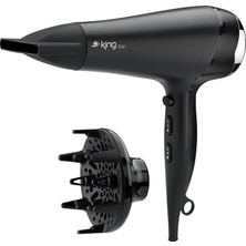 Hsc Bilişim King KSK435 Olson Saç Kurutma Makinesi | 2200W Güç | 2 Hız & 3 Isı Ayarı | Difüzörlü Profesyonel