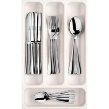 Hsc Bilişim Tescoma Flexispace 899410 Mutfak Gereçleri Için Çekmece Düzenleyici, Plastik, Beyaz, 37 x 22,2 x 4,