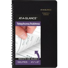 Hsc Bilişim At-A-Glance Telefon Defteri Adres Defteri Büyük Baskı 500 Kayıt 8,38 x 5,38 Inç Siyah (80LP1105)