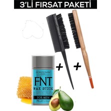 Hsc Bilişim Fontenay Hair Wax Stick For Men+ Profesyonel Topuz Fırçası 3033 +Topuz Krepe Şiş Tarak 3043 3'lü Se