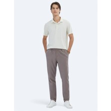 Kip Ekru Düz Çevre Dostu Polo Yaka T-Shirt