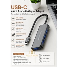 Kalemhane  Usb-C 4’ü 1 Arada Çoklayıcı Adaptör