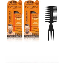 Hsc Bilişim Fontenay Saç Şekillendirici Pudra Toz Wax Ultra Strong Turuncu 20 gr x 2 Şekil Tarağı 3'lü Set