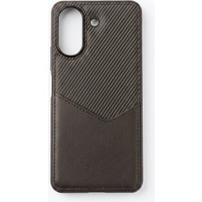 Camkapak Aksesuar Redmi  13 C Siyah Kartlıklı Kılıf
