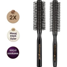 Hsc Bilişim Elsa Professional DS01 DS02 Dark Erkek Saç Fırçaları 2x Set