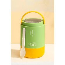 Hsc Bilişim 900 ml Sızdırmaz 3 Kaseli Paslanmaz Çelik Kaşıklı Bento Lunch Box Yeni Nesil Sefer Tası -FFLBO1266