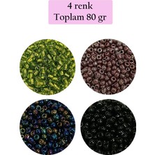Royaleks Group Dökme Cam Kum Boncuk (8/0) 3 mm - 4 Renk - Toplam 80 Gram - BNC422