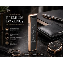Kesene USB Şarjlı Elektronik Çakmak Kişiye Özel Isim Yazılı Alevsiz Plazma Teknolojisi rüzgara Dayanıklı