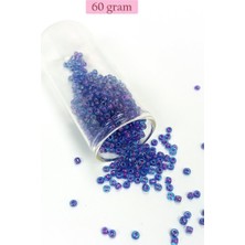 Royaleks Group Dökme Cam Kum Boncuk (8/0) 3 mm - 60 Gram - Şeffaf Mavi - BNC190