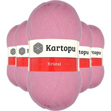 5 Adet Kristal Çift Katlı El Örgü Lif Ipi Pembe K774 - Kartopu Mudanis