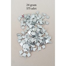 Royaleks Group Oya Abiye Bileklik Kolye Pleksi Metalik Plastik Pul Gümüş Renk 24 Gram 375 Adet - BNC587