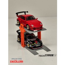 Tech Trade 1/64 Ölçek Diorama 2 Araçlık Lift Turuncu-Gri