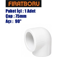 Fırat 75MM*90° Dirsek, Pprc 75*90 Dirsek, 1 Adet, 7B11000075