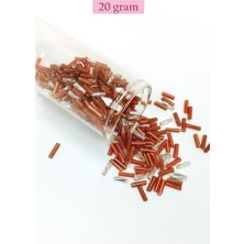 Royaleks Group Uzun Boru Kesme Boncuk Çap 2mm Uzunluk 10 mm - 20 Gram - Kahverengi Gümüş - BNC262