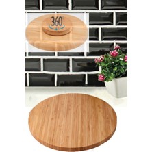 Royaleks Group Bambu Döner Standlı 35 cm Lüx Sunum Tabağ ROYALEKS-BLS3535DBNR