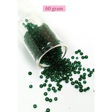 Royaleks Group Dökme Cam Kum Boncuk (8/0) 3 mm - 60 Gram - Şeffaf Koyu Yeşil - BNC196