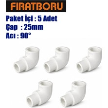 Fırat 25MM*90° Kuyruklu Dirsek, Pprc 25*90 Kuyruklu Dirsek, 5 Adet, 7B11002020