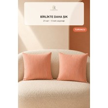 Larispera Çizgili Kırlent Kılıfı 2’li Set 40X40 cm Gizli Fermuarlı 8 Renk Seçeneği Dekoratif Koltuk-Kanepe-Yatak Yastık Kılıfı