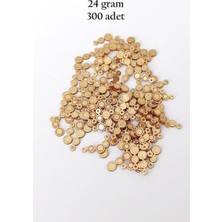Royaleks Group Oya Abiye Bileklik Kolye Pleksi Metalik Plastik Pul Altın Renk 24 Gram 300 Adet - BNC558