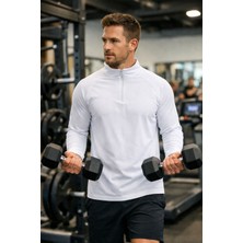 B&H COLLECTİON Erkek Antreman Spor Ceket Hızlı Kuruma Özellikli Yarım Fermuarlı