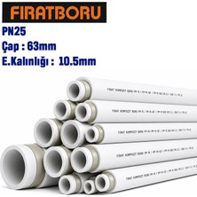 Fırat 63MM 4mt PN25 Kompozit Pprc Boru, Cam Elyaf Takviyeli, 7B00023063
