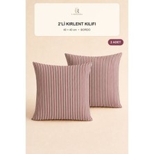 Larispera Çizgili Kırlent Kılıfı 2’li Set 40X40 cm Gizli Fermuarlı 8 Renk Seçeneği Dekoratif Koltuk-Kanepe-Yatak Yastık Kılıfı