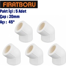 Fırat 20MM*45° Dirsek, Pprc 20*45 Dirsek, 5 Adet, 7B00023020