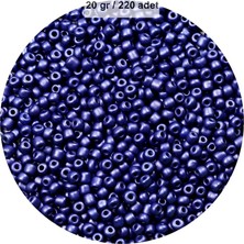 Royaleks Group Lacivert Renk 4 mm Yaklaşık 220 Adet/20 Gram Cam Boncuk Oya Yazma Bileklik ve Kolye