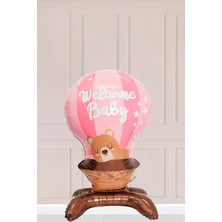 Atölye Mi Pembe Ayaklı Welcome Baby Pembe Folyo Balon 5803