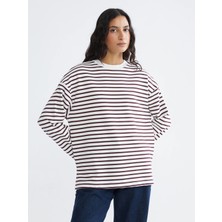 Lc Waikiki Yeni Sezon Çizgili Oversize Kadın Sweatshirt Tunik