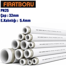 Fırat 32MM 4mt PN25 Kompozit Pprc Boru, Cam Elyaf Takviyeli, 7B00023032