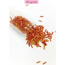 Royaleks Group Uzun Boru Kesme Boncuk Çap 2mm Uzunluk 10 mm - 60 Gram - Sarı Kırmızı - BNC274