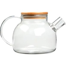 Royaleks Group Bambu Kapaklı Borosilikat Cam Demlik 1000ML ROYALEKS-CM-2000