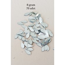Royaleks Group Oya Abiye Bileklik Kolye Pleksi Metalik Plastik Pul Gümüş Renk 8 Gram 70 Adet - BNC512