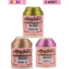 Royaleks Group 3 Adet Altınbaşak Oya ve Dantel Ipi 20 gr - Royaleks - No: 042 - 034 - 656