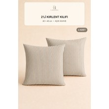 Larispera Çizgili Kırlent Kılıfı 2’li Set 40X40 cm Gizli Fermuarlı 8 Renk Seçeneği Dekoratif Koltuk-Kanepe-Yatak Yastık Kılıfı