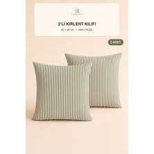 Larispera Çizgili Kırlent Kılıfı 2’li Set 40X40 cm Gizli Fermuarlı 8 Renk Seçeneği Dekoratif Koltuk-Kanepe-Yatak Yastık Kılıfı
