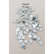 Royaleks Group Oya Abiye Bileklik Kolye Pleksi Metalik Plastik Pul Gümüş Renk 8 Gram 75 Adet - BNC520