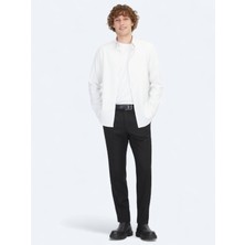 Kip Beyaz Regular Fit Uzun Dokuma Casual Pamuk Karışımlı Gömlek