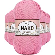 5 Adet Pırlanta Amigurumi El Örgü Ipi Yünü Pembe 6740 - Nako Mudanis