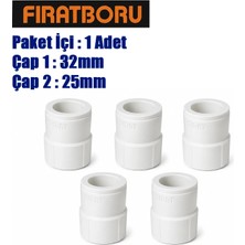 Fırat 32*25MM Manşonlu Redüksiyon, 32*25 Manşonlu Redüksiyon, 5 Adet, 7B23025025