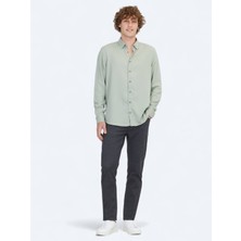 Mint Regular Fit Dokuma Casual Gömlek