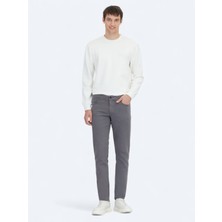 Antrasit Dokuma Slim Fit Casual Pamuk Karışımlı Pantolon