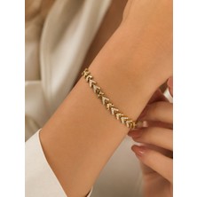 Stelle Jewelry Xuping Zirkon Taşlı Ok Desenli Gold Renk Kadın Bileklik – Şık ve Zarif Günlük & Özel Gün Takısı