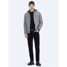 Kip Gri Regular Fit Micro Jel Elyaflı Spor Ceket