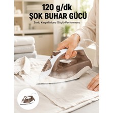Savarga Seramik Tabanlı Buharlı Ütü 2200W Dikey Ütüleme 300ML Kahverengi