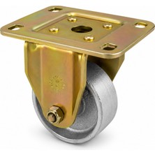 Badem10 80X30 mm Sabit Tablalı Metal Yük Tekeri 115 mm Ağır Yük Taşıma Tekeri Endüstriyel Sanayi Tipi