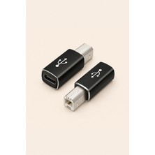 USB Type B Erkek To USB Type C Dişi Dönüştürücü Adaptör Yazıcı Mıdı Dac Tarayıcı Uyumlu Otg Çevirici