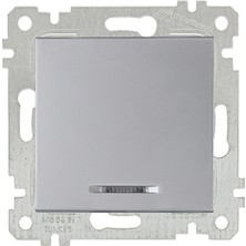 Mutlusan Rita Mekanizmalı Tuş Işıklı Anahtar (220V)(VIDALI) Inox (6'li Paket)